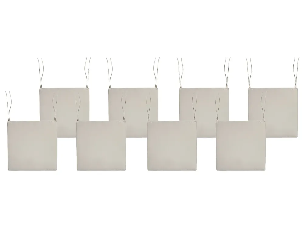 Gartenstuhlkissen 8er Set SASSARI PREMIUM 46 x 46 cm Taupe