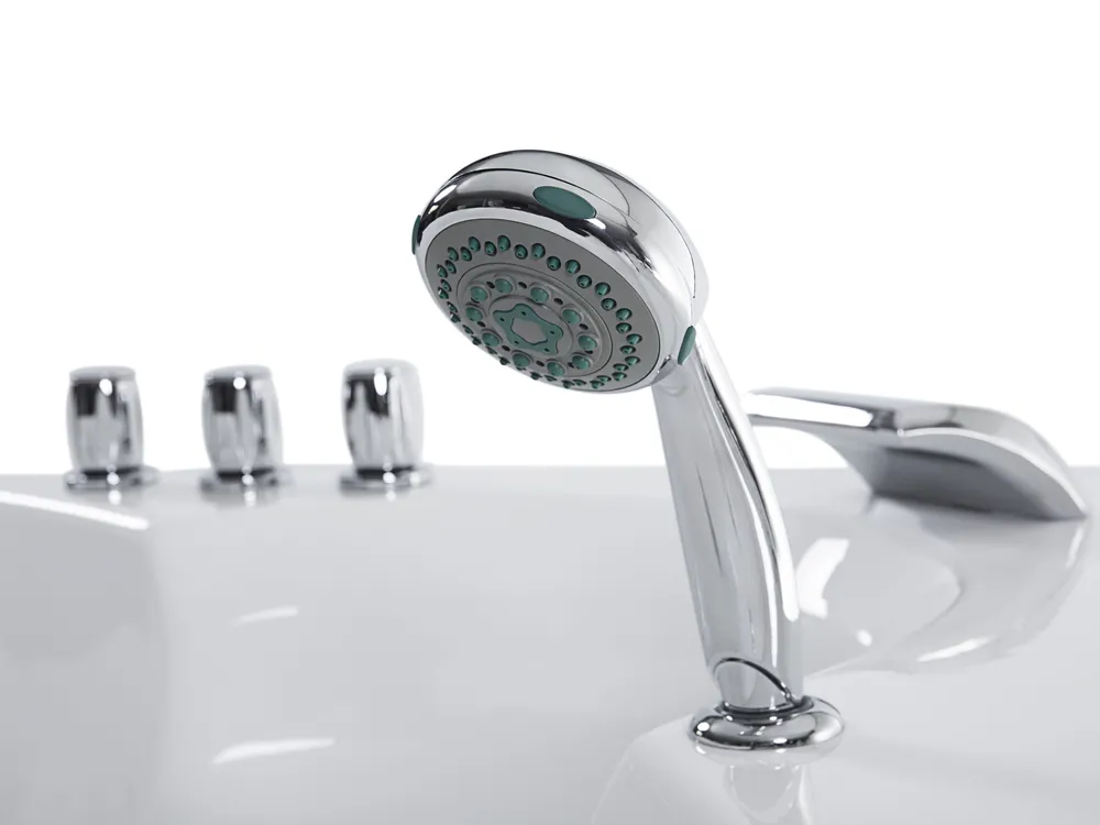 Whirlwanne Eckmodell mit LED SENADO 205 x 150 cm Weiß_759472