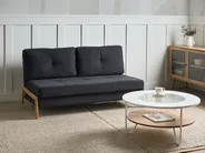 Living Room Set 3 Seater EDLAND with Pouffe Fabric Black_1041001