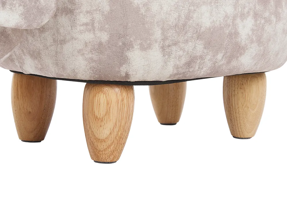 Storage Animal Stool DOGGY Dog Velvet Beige_783228