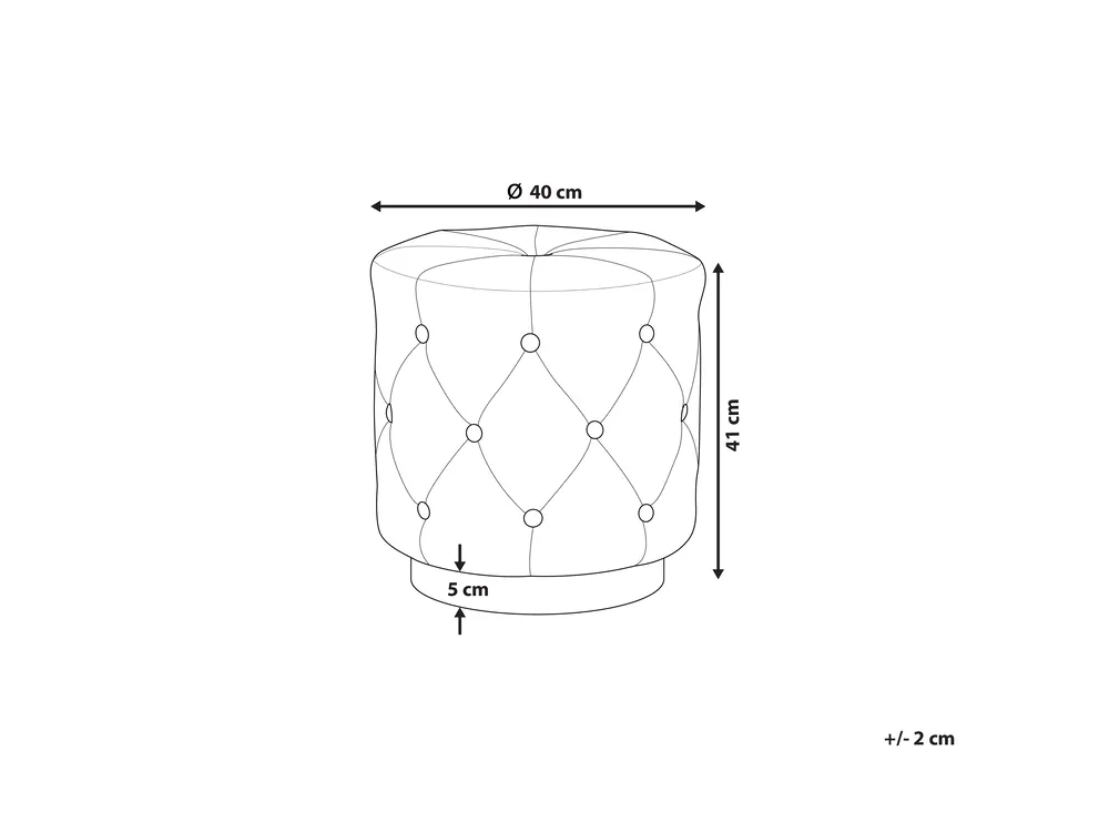 Pouf CARROLLTON Samtstoff Hellgrau_765901