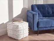 Pouf HARNAI Baumwolle Weiß_1080882