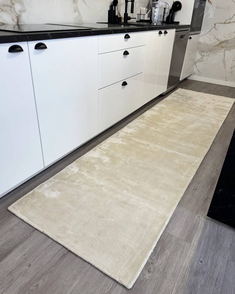 Rug GESI II Light Beige 80 x 300 cm Viscose_1054483