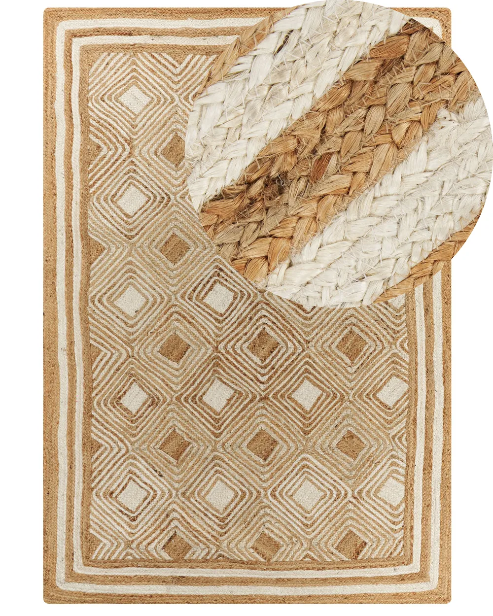 Teppich MENGEN Beige 160 x 230 cm Jute