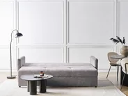 Sofa Bed 3 Seater HOLSEN with Storage Chenille Taupe_947114