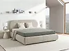Ottoman Bed CAMPAN Fabric Taupe 180 x 200 cm (EU Super King)