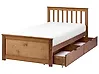 Bett mit 2 Schubladen OLENDON Kiefernholz Braun 90 x 200 cm