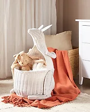 Kinder Aufbewahrungskorb Känguru KAPITI Rattan Weiß_1184971