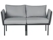 Lounge Set mit Tisch 5-Sitzer SKALA Metall Dunkelgrau_934677