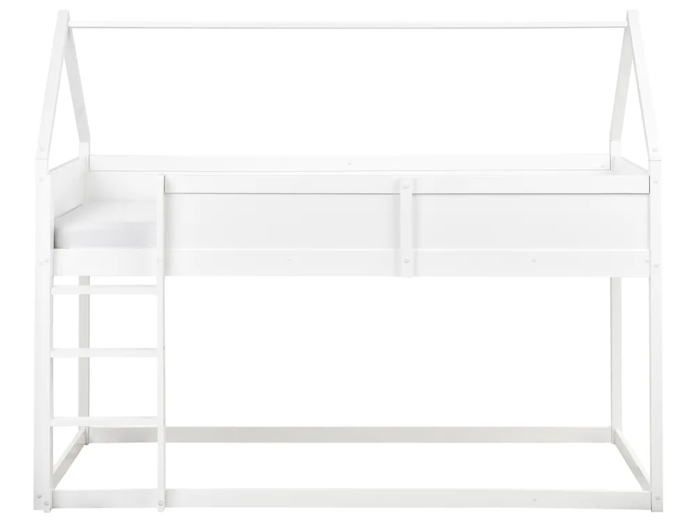 Halbhochbett Haus Kiefernholz DIENNE 90 x 200 cm Weiß_1082590