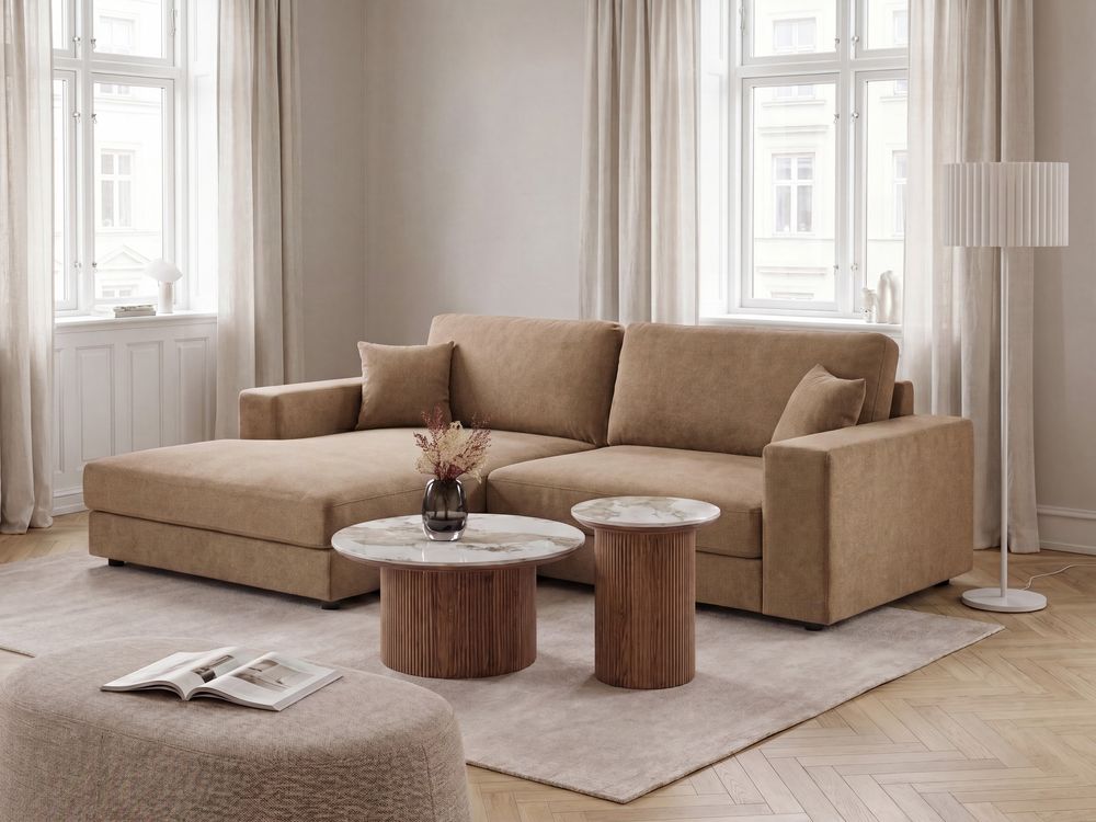 Ugaona sofa 3-znamenkasti LOFOTEN Tkanina Smeđi desnoruki