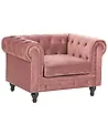 Sessel CHESTERFIELD Samtstoff Rosa
