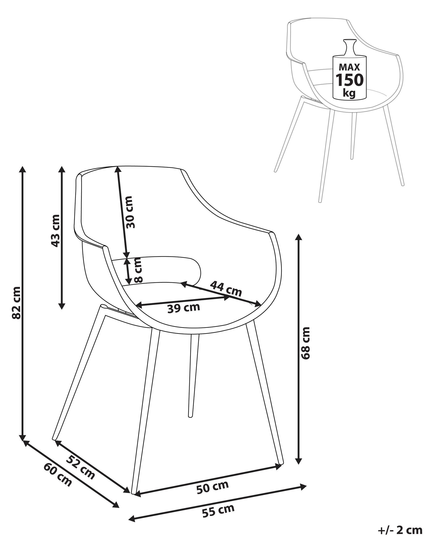 Set of 4 Dining Chairs MILLERS Black_948960