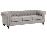 Living Room Set 4 Seater CHESTERFIELD Fabric Light Grey_797135