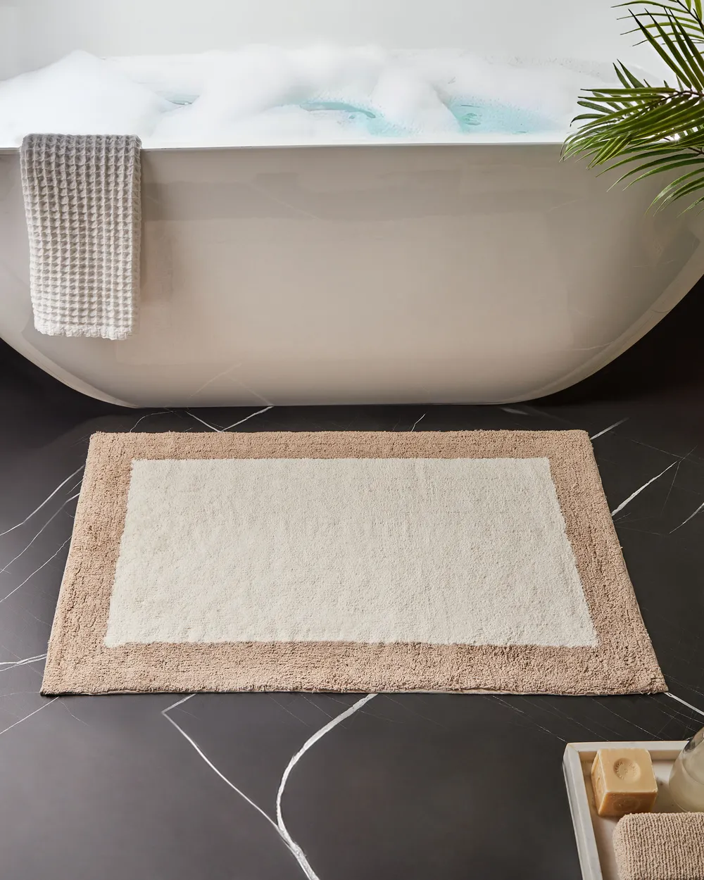 Badematte KABRI Braun / Beige 60 x 90 cm Baumwolle