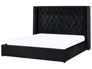 Bett mit Stauraum LUBBON Samtstoff Schwarz 180 x 200 cm_1044104