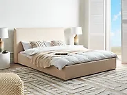 Bett mit Lattenrost Bouclé LAVAUR 160 x 200 cm Beige_1185556