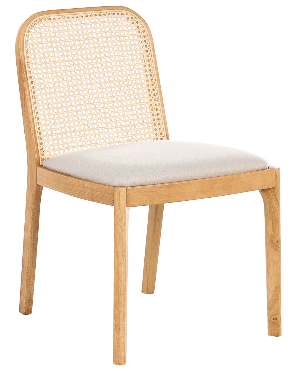 Set of 2 Dining Chairs EDINA Fabric Light Brown/ Beige_985657