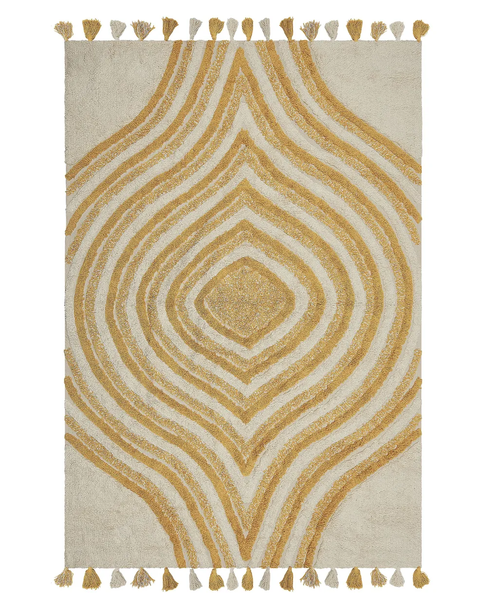Rug BINGOL Yellow 140 x 200 cm Cotton_848790