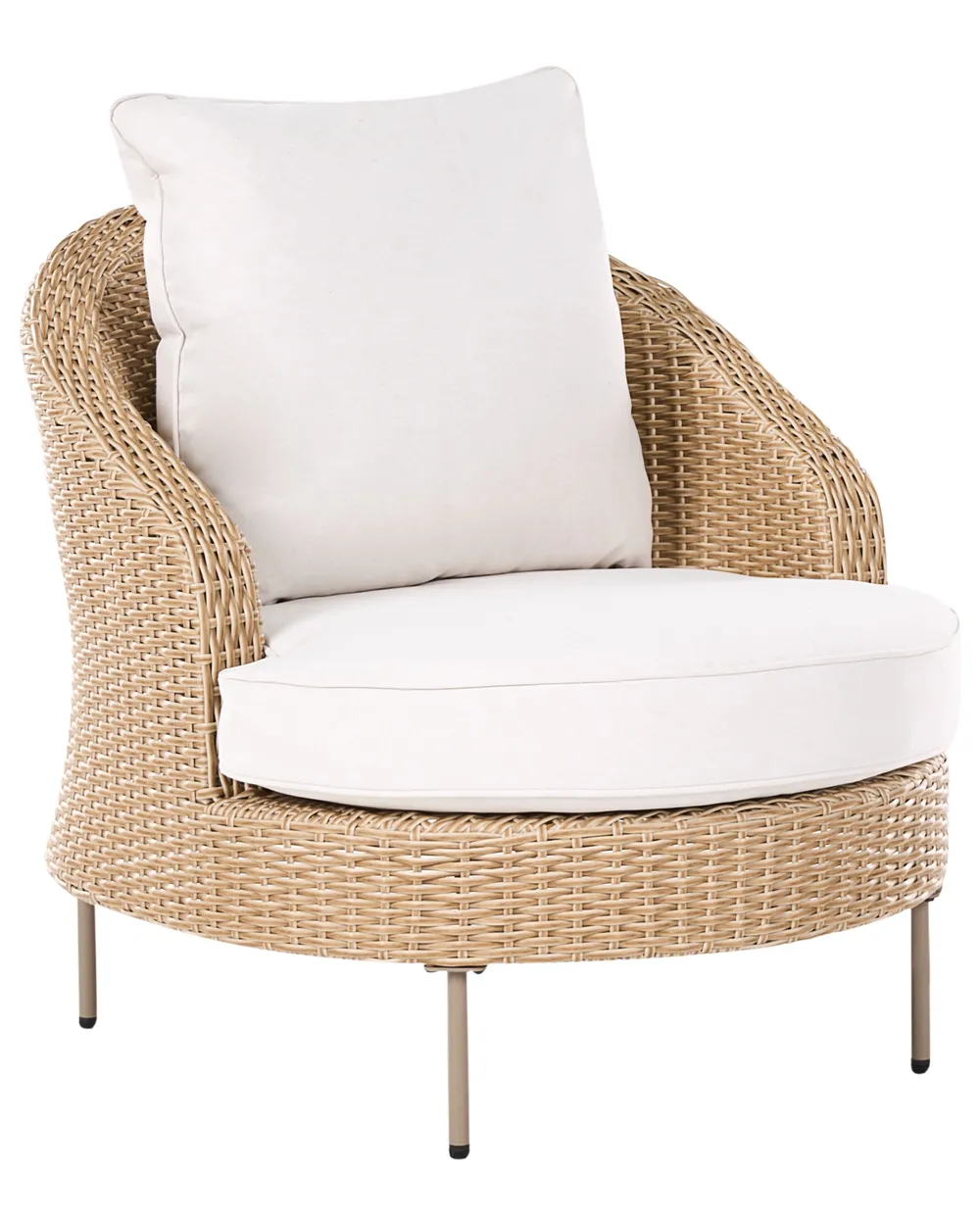 Gartensessel mit Ottomane ARCILLE Polyrattan Beige_1082713