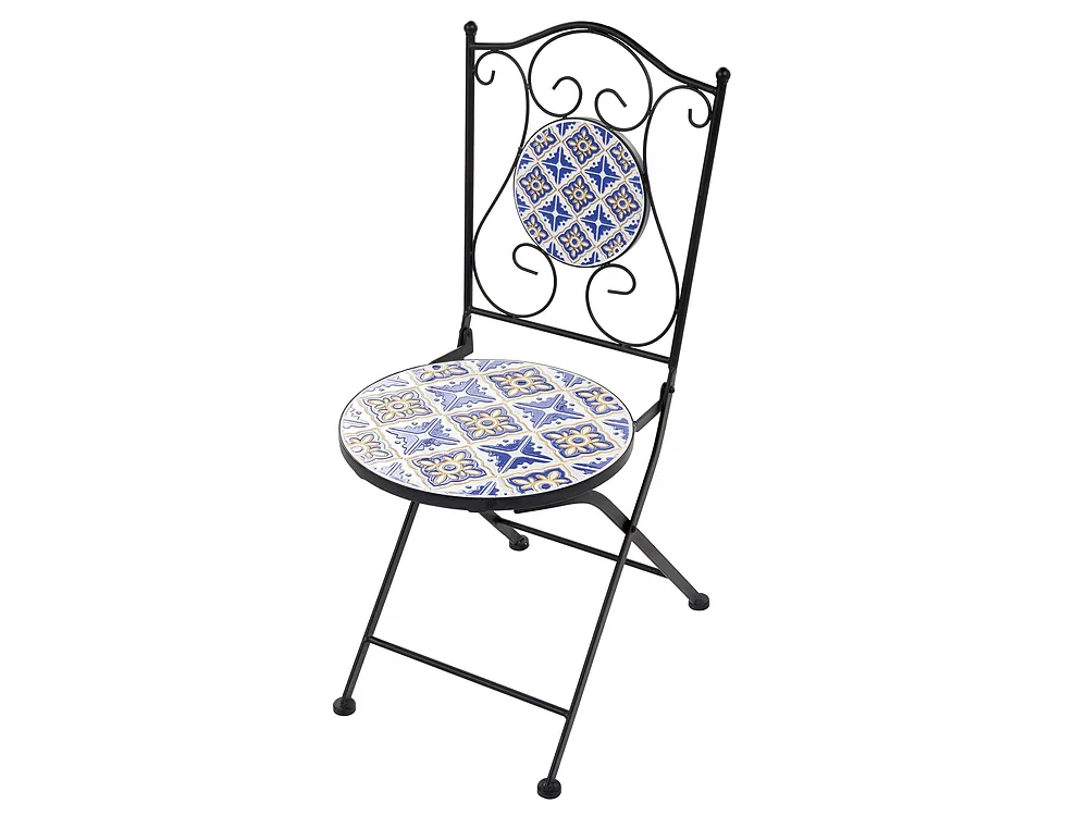 Bistro Set SIPONTO Metall Weiß / Blau_1155721