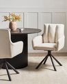 Esszimmerstuhl 2er Set drehbar SARDOAL Stoff Hellbeige