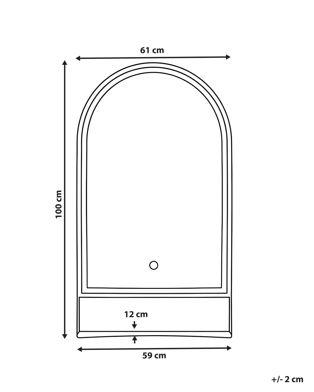 LED-Badezimmer-Spiegel VALOUZE 61 cm 100 cm mit Ablage Silber_1093716