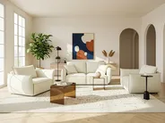 Sofa Set 5-Sitzer KUNES Stoff Hellbeige_1013304
