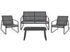 Lounge Set mit Tisch 4-Sitzer BARREA Metall Schwarz