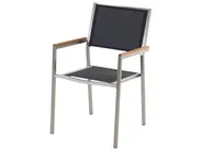 Gartenmöbel Set 6-Sitzer GROSSETO Dreifachplatte Granit poliert Schwarz / Grau_462538