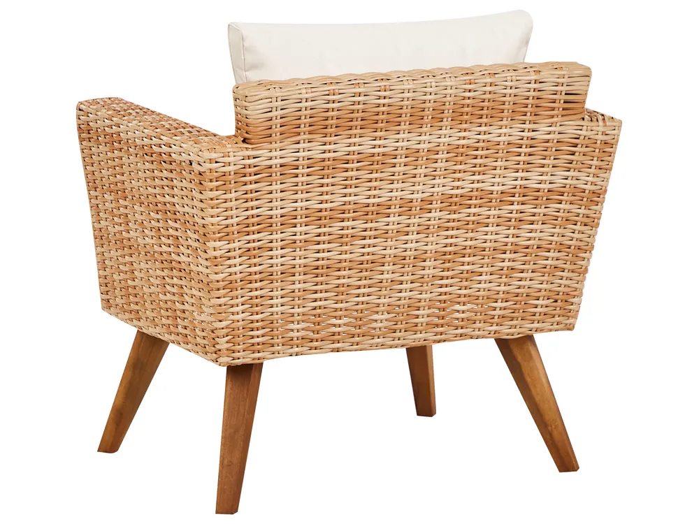 Lounge Set mit Tisch 5-Sitzer VITTORIA XL Polyrattan Cremeweiß_928520