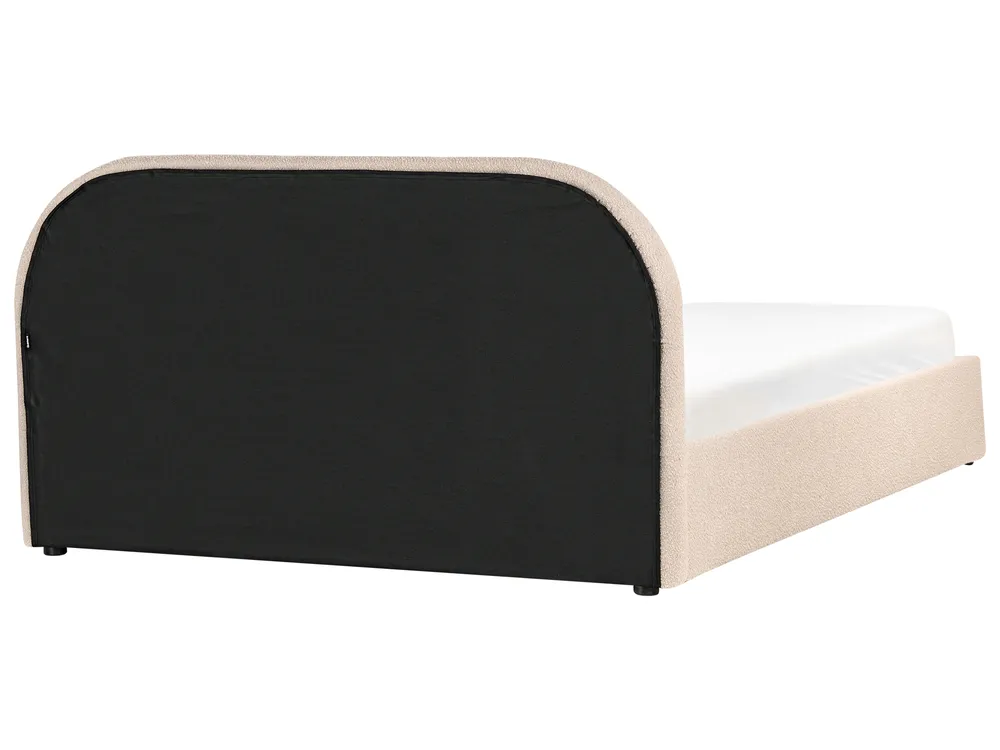 Ottoman Bed QUILLIEN Boucle Beige 160 x 200 cm (EU King Size)_989903