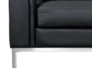 Corner Sofa 4 Seater OSLO with Ottoman Leather Black Left Hand_884