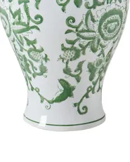 Vase mit Deckel MONDRAGON 37 cm Porzellan Weiß / Grün_1052914