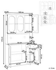 Vitrine mit Glastüren LANGFORD 100 cm Schwarz_955402
