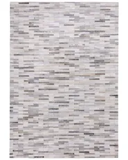 Teppich AHILLI Grau 160 x 230 cm Echtleder_688992