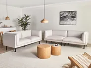Sofa 3 Seater VORGOD Fabric Light Beige_999379