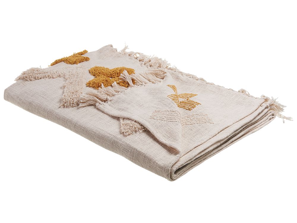 Blanket ADONI Cotton 130 x 180 cm Beige