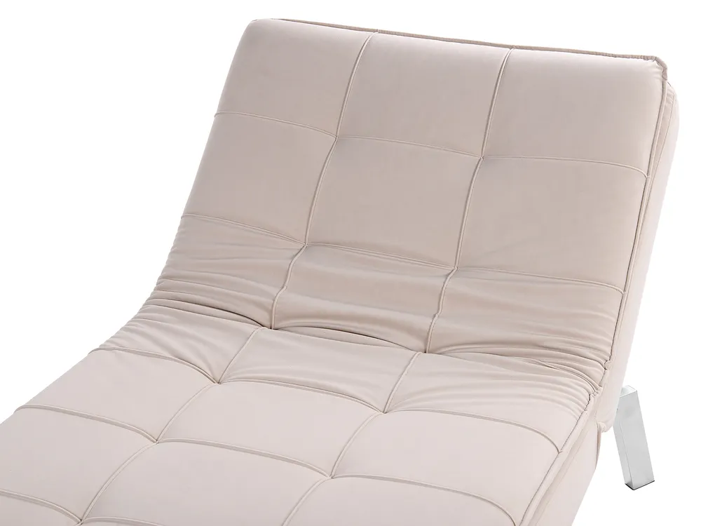 Chaiselongue LOIRET Samtstoff Beige_776208