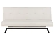 Sofa Bed 3 Seater LEEDS Fabric White_923256