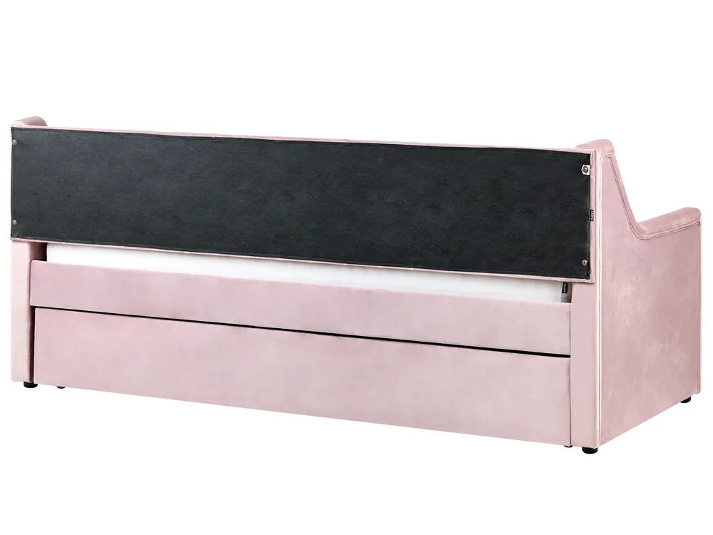 Trundle Bed Velvet MONTARGIS 90 x 200 cm (EU Single) Pink_1042158