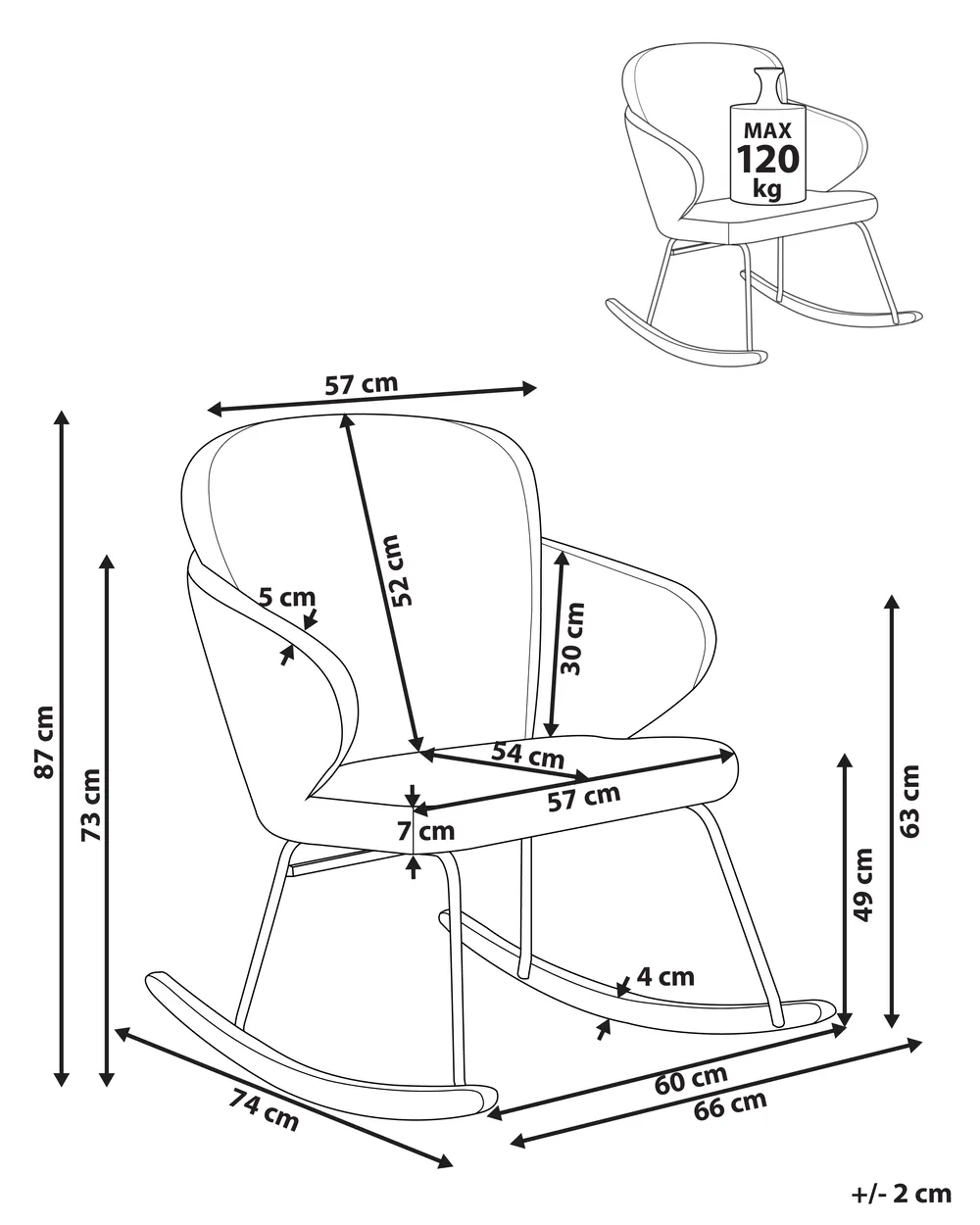 Rocking Chair VIKEN Fabric Taupe_972614