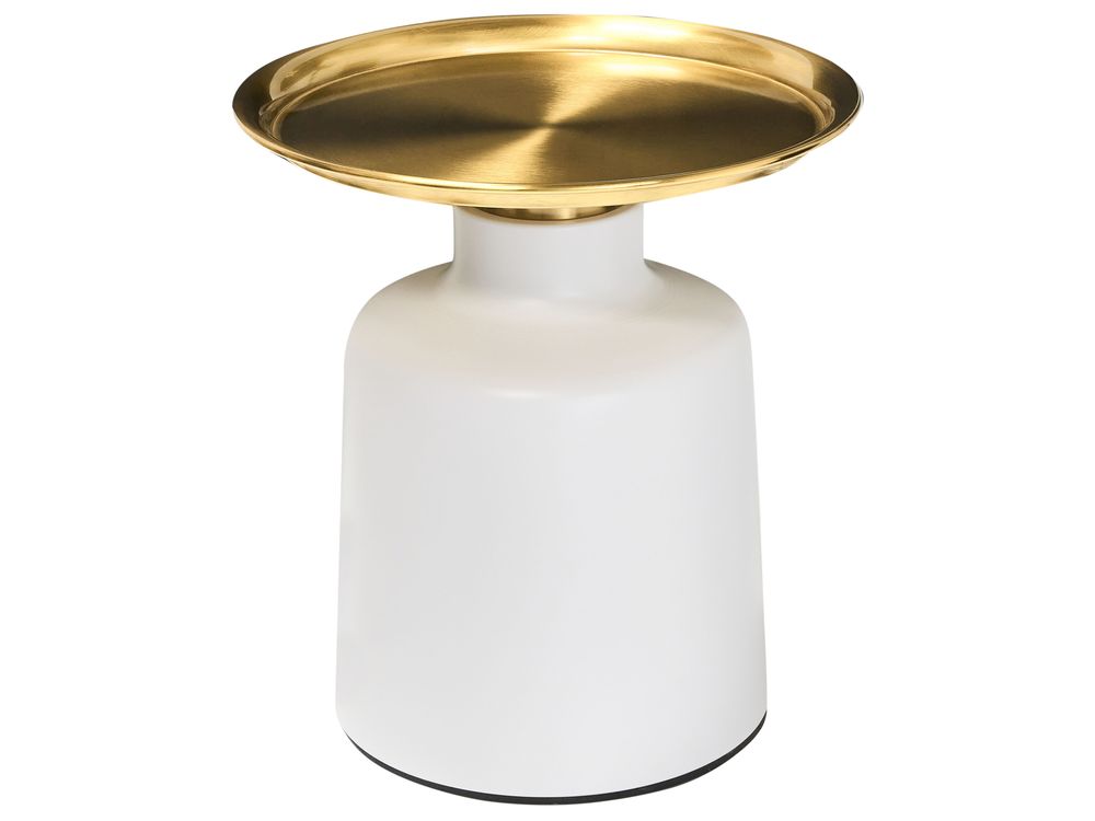 Side Table DOVE Metal White/ Gold