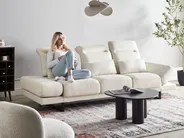 Sofa 3-Sitzer IKAST Stoff Cremeweiß_971229