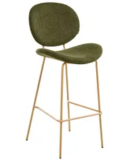 Set mit 2 Barstühlen LUANA Bouclé Dunkelgrün_1026947