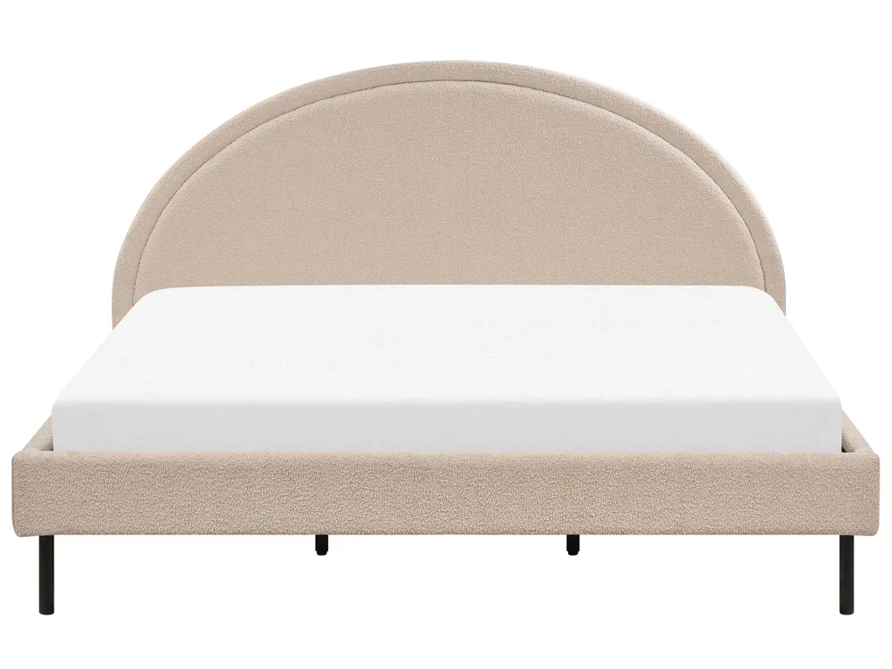Bett mit Lattenrost Bouclé MARGUT 180 x 200 cm Beige_877095