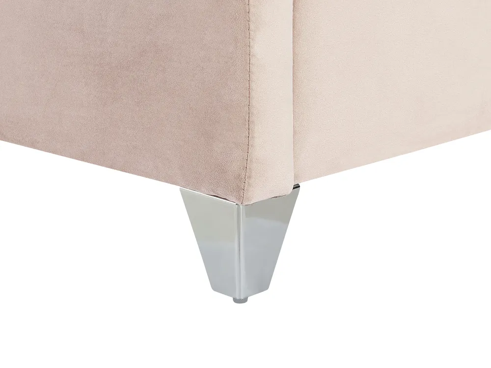 Bett mit Lattenrost Samtstoff LUBBON 180 x 200 cm Pastellrosa_832470