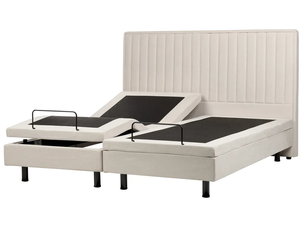 Bett verstellbar Stoff DUKE II 180 x 200 cm Hellbeige