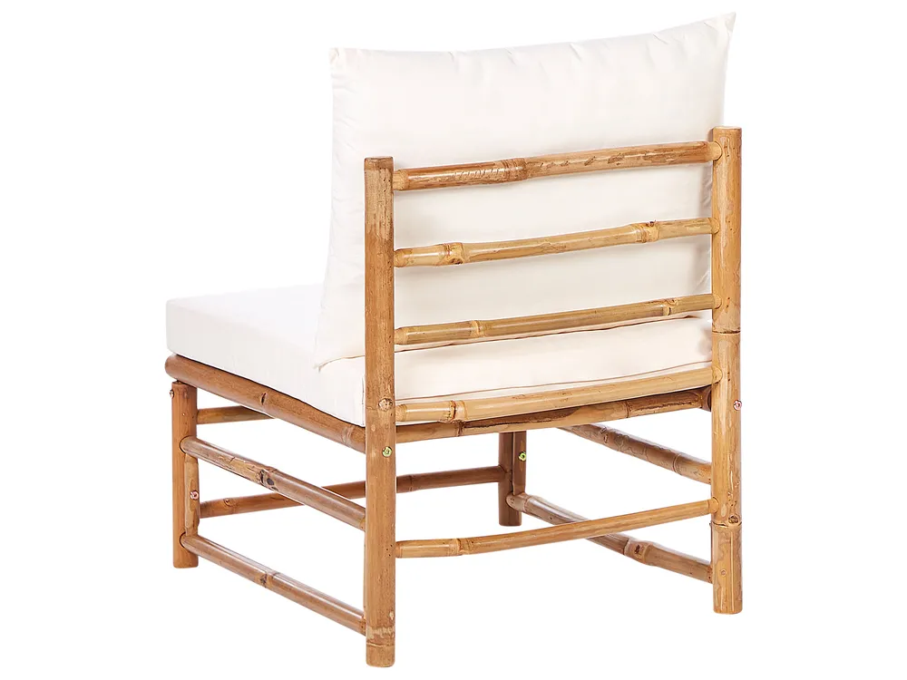 Garten Ecksofa mit Tisch 4-Sitzer CERRETO Bambus Cremeweiß linksseitig_909489