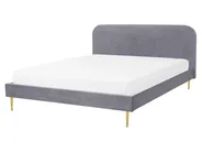 Bett mit Lattenrost Samtstoff FLAYAT 160 x 200 cm Grau_767517